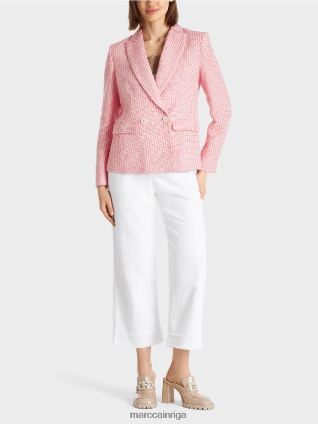 apģērbs maigi rozā VRBHXD188 Marc Cain kokvilnas tvīda žakete