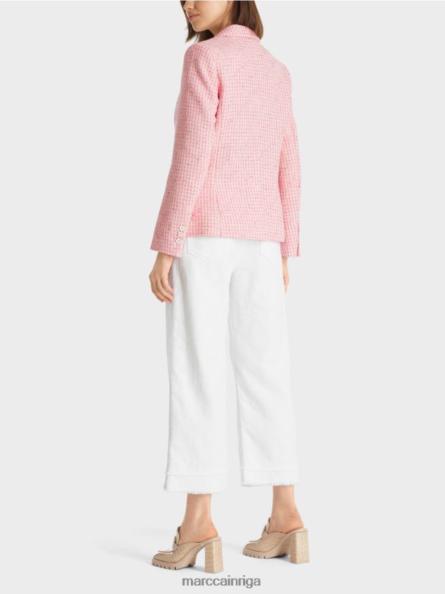 apģērbs maigi rozā VRBHXD188 Marc Cain kokvilnas tvīda žakete