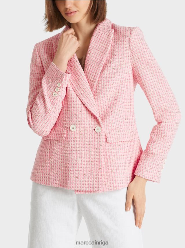 apģērbs maigi rozā VRBHXD188 Marc Cain kokvilnas tvīda žakete