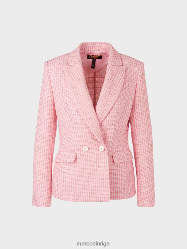 apģērbs maigi rozā VRBHXD188 Marc Cain kokvilnas tvīda žakete