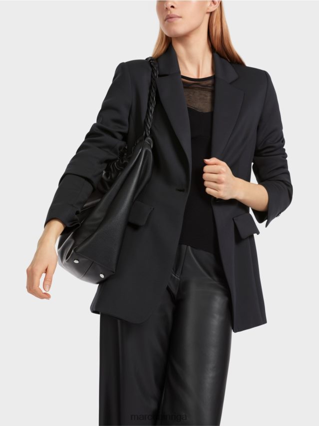 apģērbs melns VRBHXD154 Marc Cain pieguļošas dekoratīvas kabatas žakete