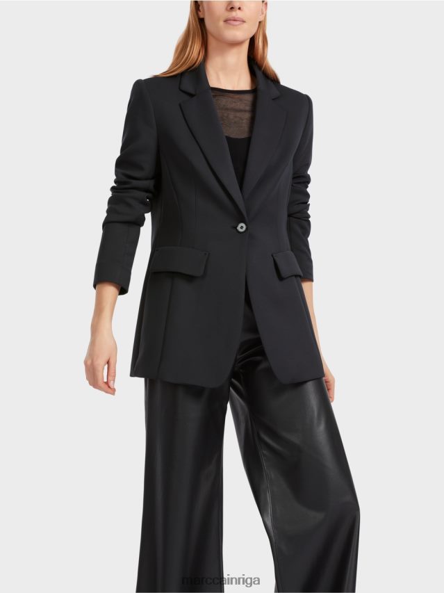 apģērbs melns VRBHXD154 Marc Cain pieguļošas dekoratīvas kabatas žakete