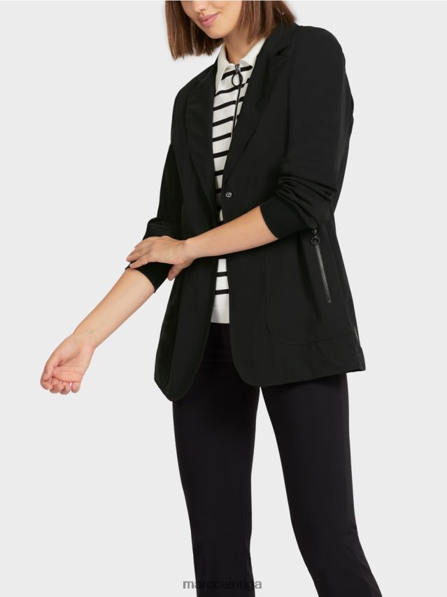 apģērbs melns VRBHXD200 Marc Cain bleizeris ar sportiskām detaļām