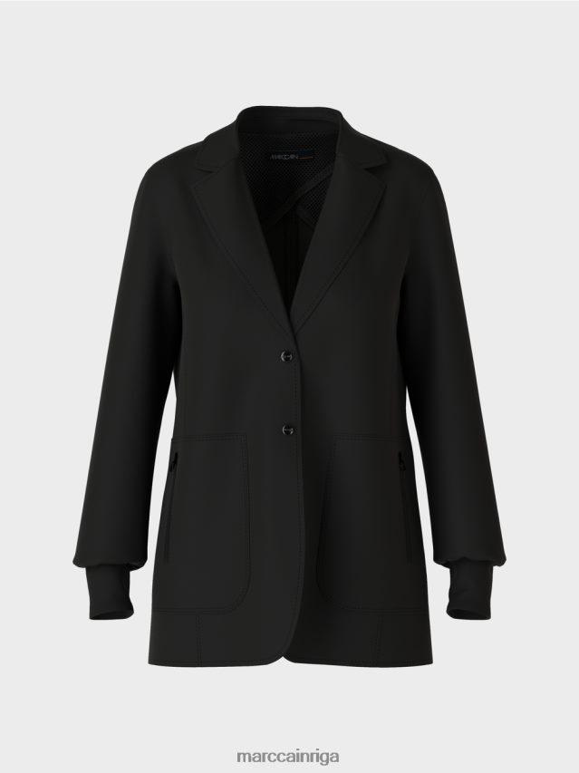 apģērbs melns VRBHXD200 Marc Cain bleizeris ar sportiskām detaļām