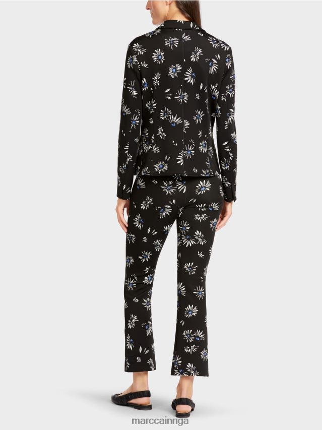 apģērbs melns VRBHXD202 Marc Cain žakete ar margrietiņu rakstu