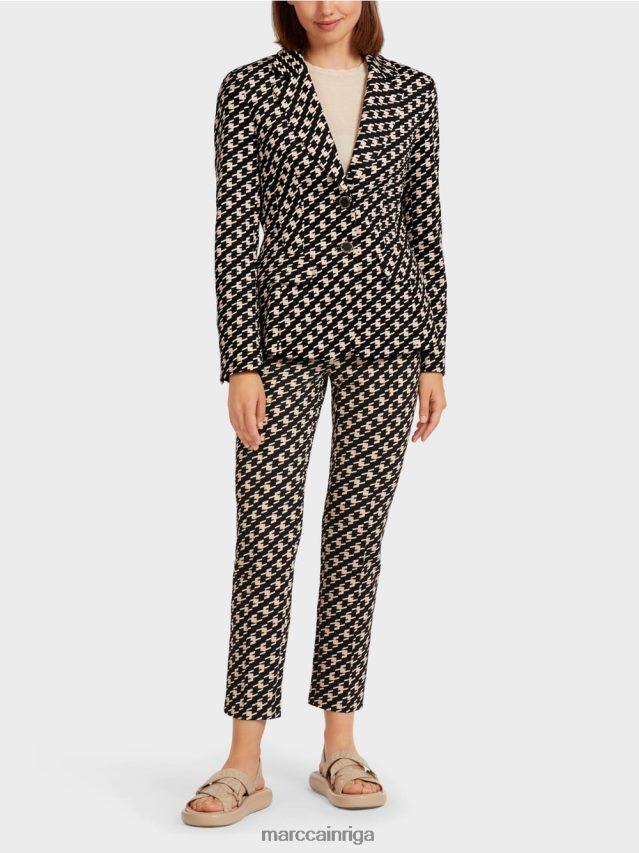 apģērbs melns VRBHXD205 Marc Cain klasisks žakete ganu pledā