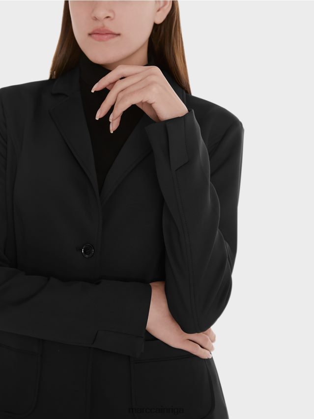 apģērbs melns VRBHXD212 Marc Cain žakete ar ielāpu kabatām