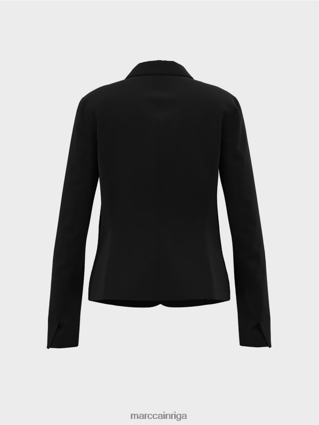 apģērbs melns VRBHXD212 Marc Cain žakete ar ielāpu kabatām