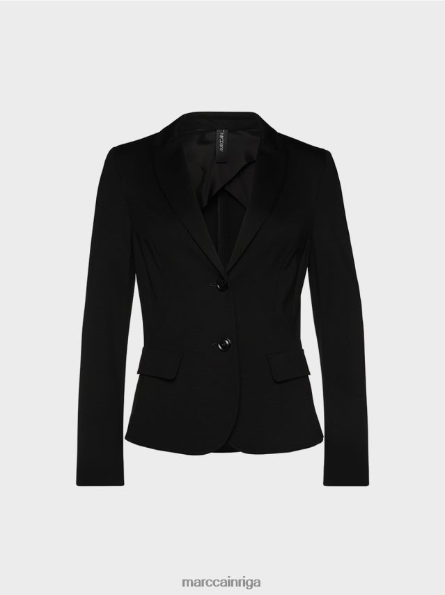 apģērbs melns VRBHXD214 Marc Cain viegls bleizeris smalkā džersija