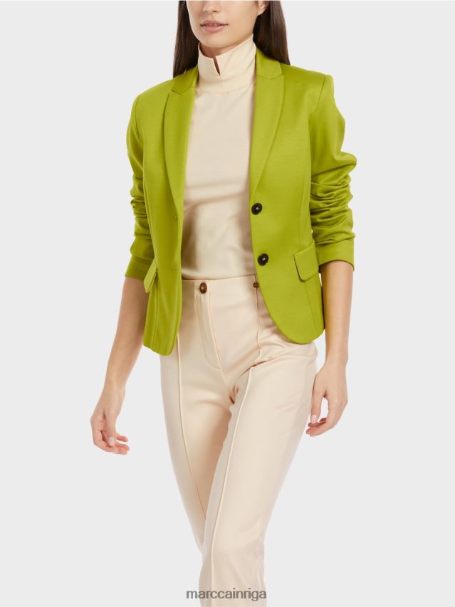 apģērbs spilgti olīvzaļš VRBHXD175 Marc Cain pieguļošs bleizeris ar šauru atloku