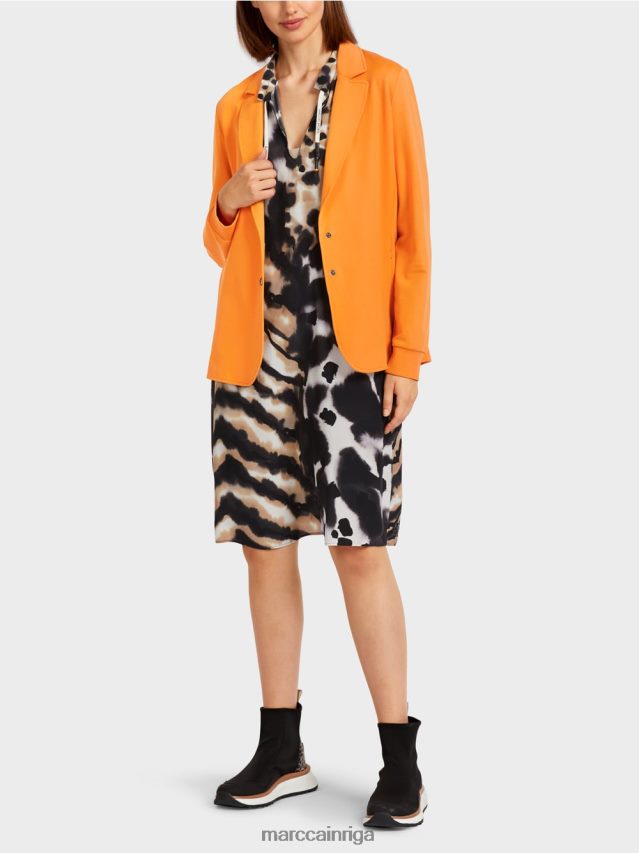 apģērbs spilgti oranža VRBHXD201 Marc Cain sportisks žakete ar rievotu trikotāžas aprocēm