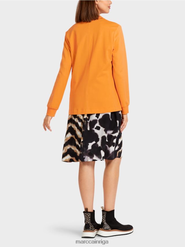 apģērbs spilgti oranža VRBHXD201 Marc Cain sportisks žakete ar rievotu trikotāžas aprocēm