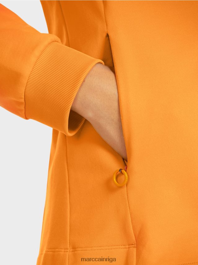 apģērbs spilgti oranža VRBHXD201 Marc Cain sportisks žakete ar rievotu trikotāžas aprocēm