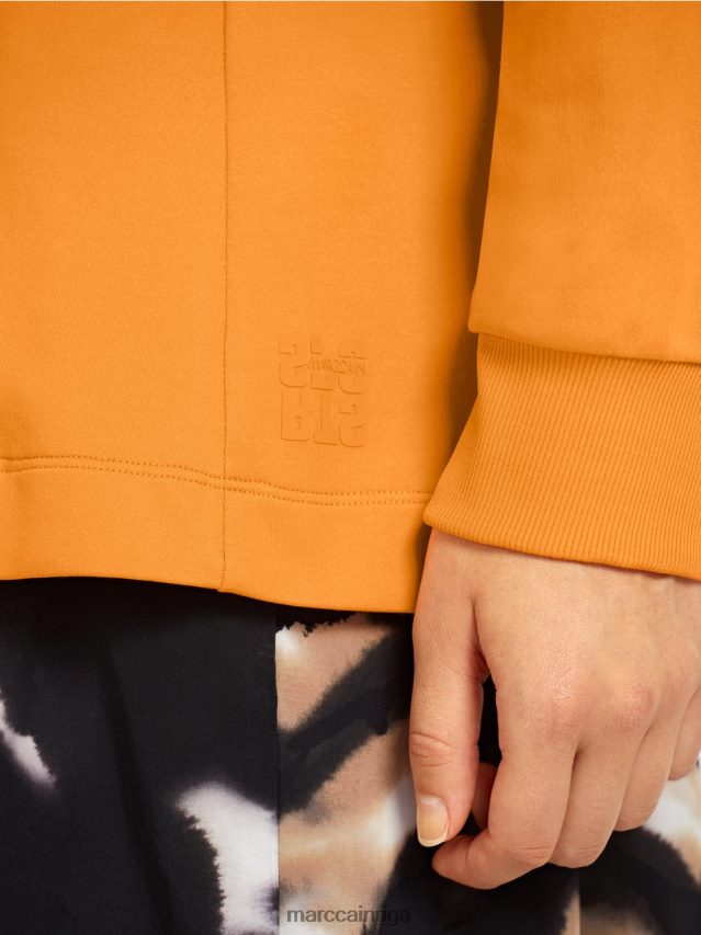 apģērbs spilgti oranža VRBHXD201 Marc Cain sportisks žakete ar rievotu trikotāžas aprocēm