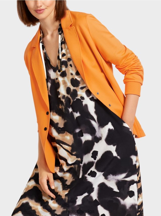 apģērbs spilgti oranža VRBHXD201 Marc Cain sportisks žakete ar rievotu trikotāžas aprocēm