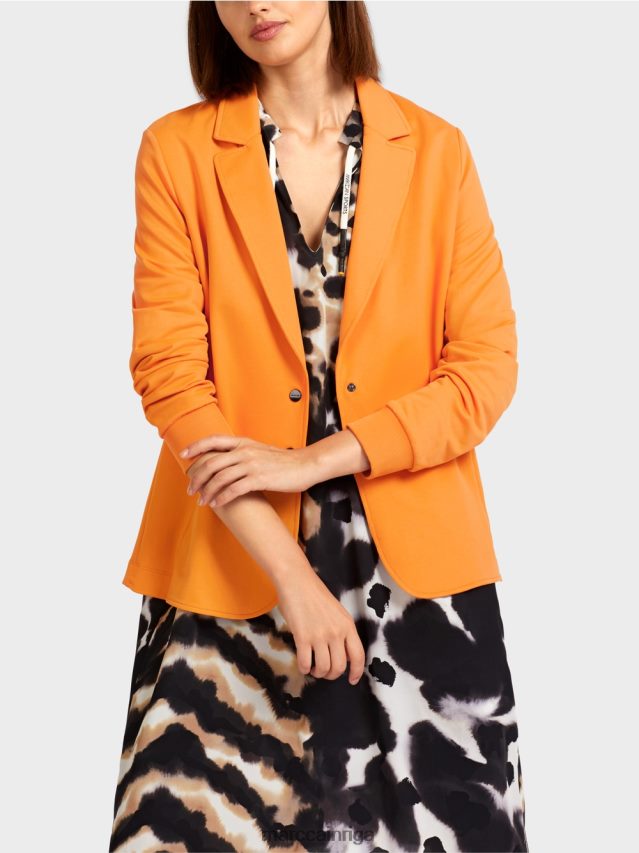 apģērbs spilgti oranža VRBHXD201 Marc Cain sportisks žakete ar rievotu trikotāžas aprocēm