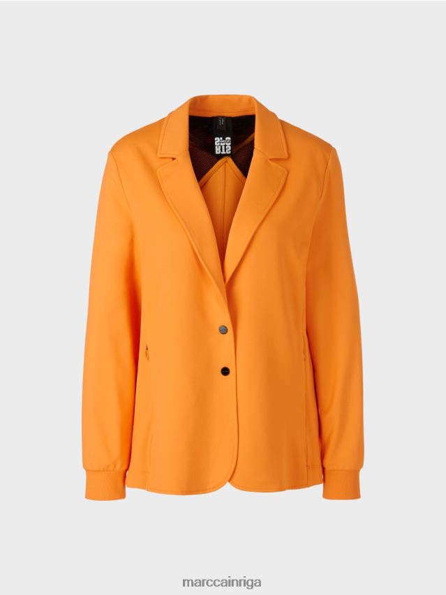 apģērbs spilgti oranža VRBHXD201 Marc Cain sportisks žakete ar rievotu trikotāžas aprocēm