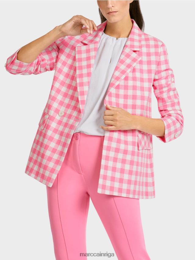 apģērbs spilgti rozā VRBHXD194 Marc Cain bleizeris ar vichy čeku