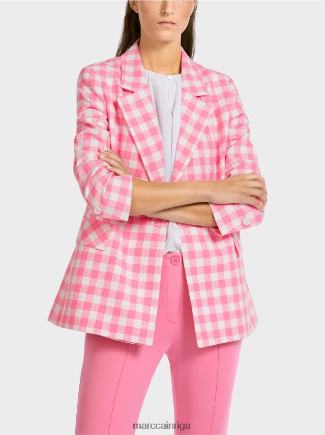 apģērbs spilgti rozā VRBHXD194 Marc Cain bleizeris ar vichy čeku