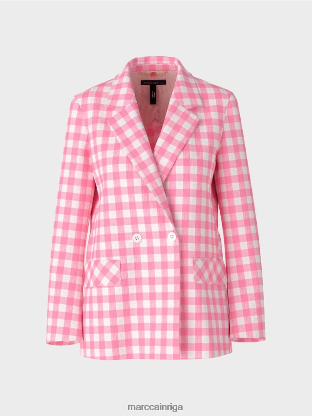 apģērbs spilgti rozā VRBHXD194 Marc Cain bleizeris ar vichy čeku