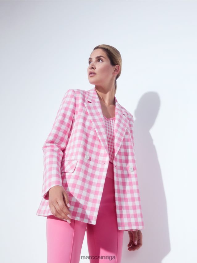 apģērbs spilgti rozā VRBHXD194 Marc Cain bleizeris ar vichy čeku