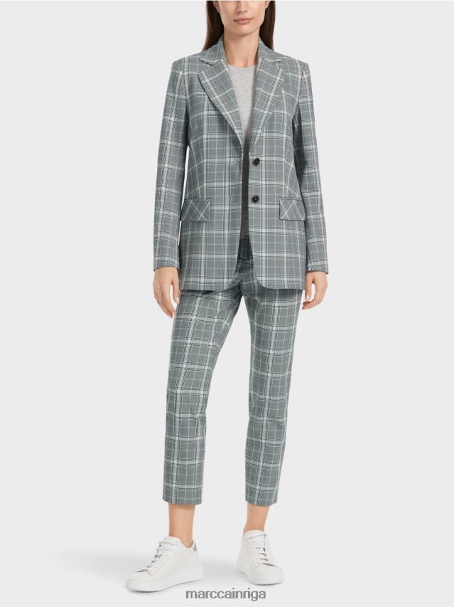 apģērbs sudrabaini pelēks VRBHXD167 Marc Cain pārbaudīts bleizeris ar atloku kabatām