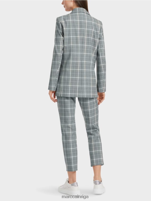 apģērbs sudrabaini pelēks VRBHXD167 Marc Cain pārbaudīts bleizeris ar atloku kabatām