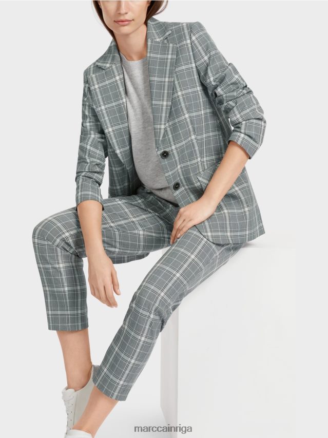 apģērbs sudrabaini pelēks VRBHXD167 Marc Cain pārbaudīts bleizeris ar atloku kabatām