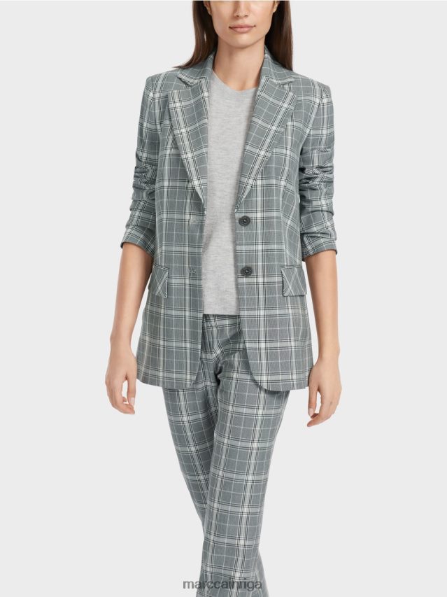 apģērbs sudrabaini pelēks VRBHXD167 Marc Cain pārbaudīts bleizeris ar atloku kabatām