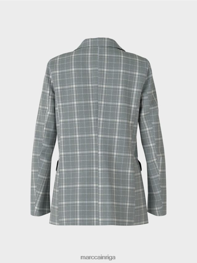 apģērbs sudrabaini pelēks VRBHXD167 Marc Cain pārbaudīts bleizeris ar atloku kabatām