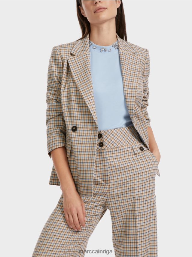 apģērbs tumšas vasaras debesis VRBHXD164 Marc Cain rūtains bleizeris