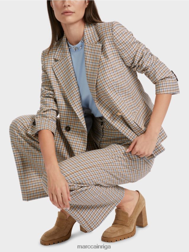 apģērbs tumšas vasaras debesis VRBHXD164 Marc Cain rūtains bleizeris