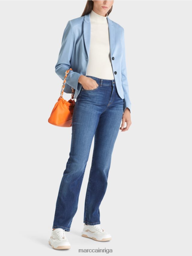 apģērbs tumšas vasaras debesis VRBHXD174 Marc Cain pieguļošs bleizeris ar šauru atloku