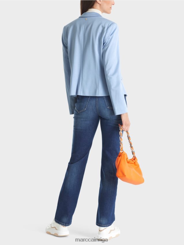 apģērbs tumšas vasaras debesis VRBHXD174 Marc Cain pieguļošs bleizeris ar šauru atloku