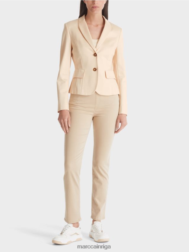 apģērbs tumšs krēms VRBHXD176 Marc Cain pieguļošs bleizeris ar šauru atloku