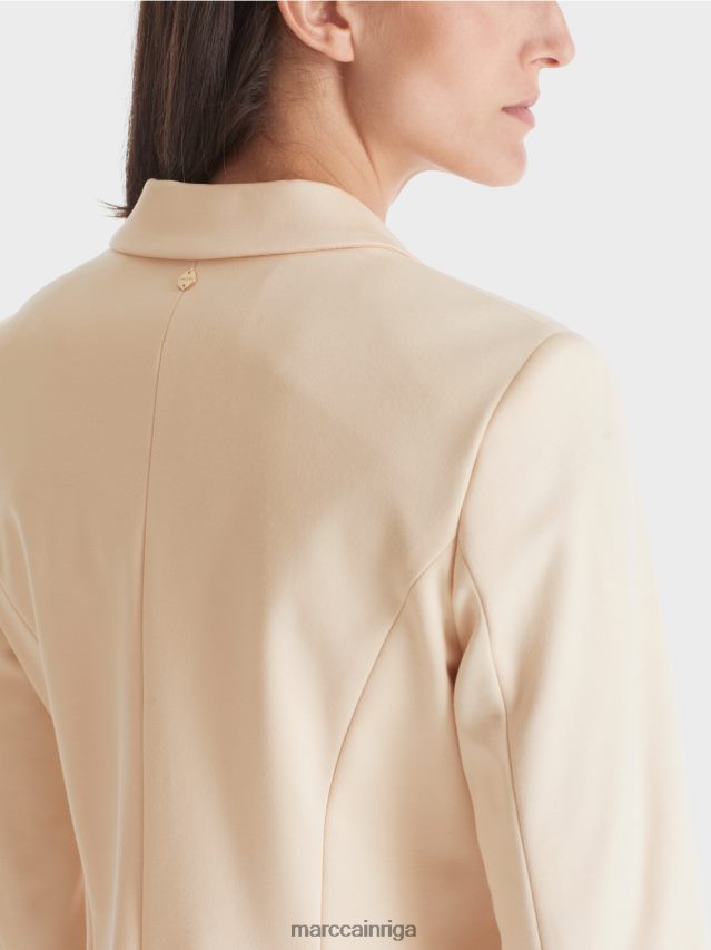 apģērbs tumšs krēms VRBHXD176 Marc Cain pieguļošs bleizeris ar šauru atloku