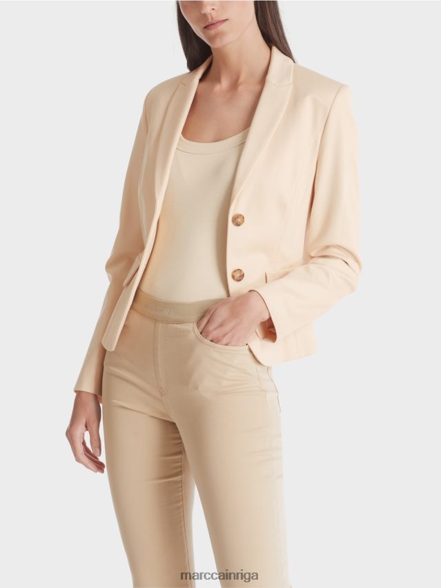 apģērbs tumšs krēms VRBHXD176 Marc Cain pieguļošs bleizeris ar šauru atloku