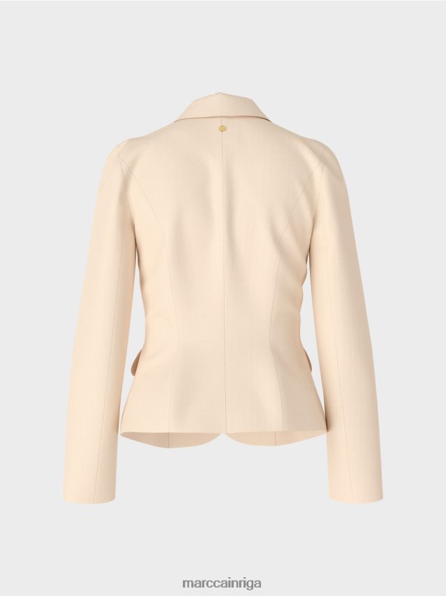 apģērbs tumšs krēms VRBHXD176 Marc Cain pieguļošs bleizeris ar šauru atloku