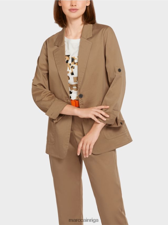 apģērbs viegla kafija VRBHXD198 Marc Cain žakete ar piedurkņu cilni