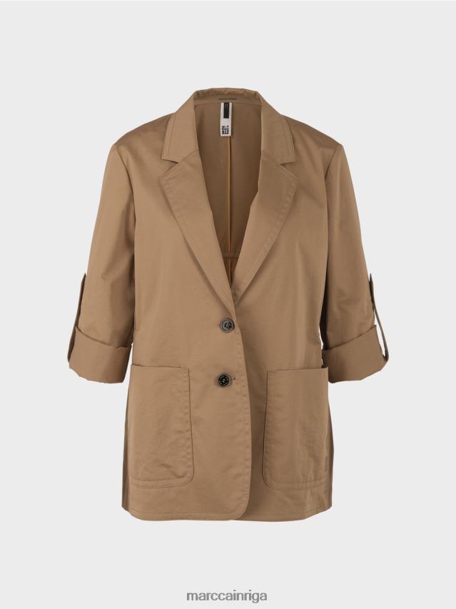 apģērbs viegla kafija VRBHXD198 Marc Cain žakete ar piedurkņu cilni