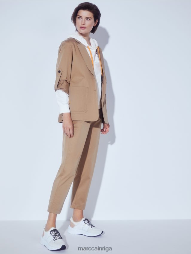 apģērbs viegla kafija VRBHXD198 Marc Cain žakete ar piedurkņu cilni