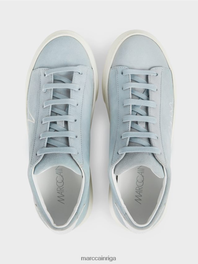 apavi atmosfēras zils VRBHXD1640 Marc Cain zamšādas šņorējamie trenažieri