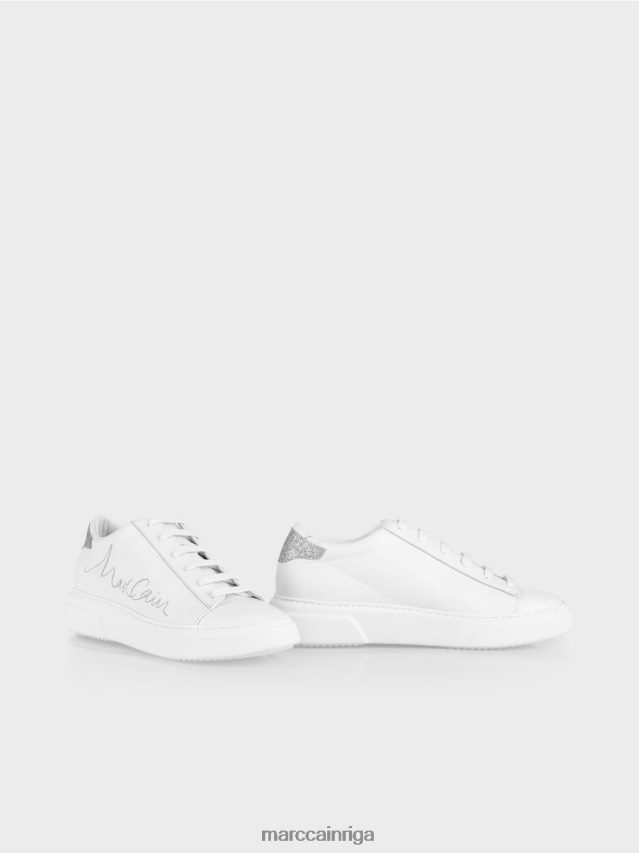 apavi balts VRBHXD1552 Marc Cain šņorējamas kedas ar uzrakstiem