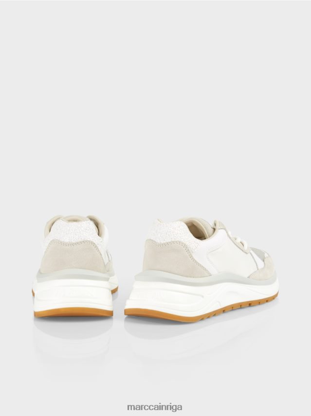 apavi balts VRBHXD1625 Marc Cain sievišķīgas šņorējamas kedas