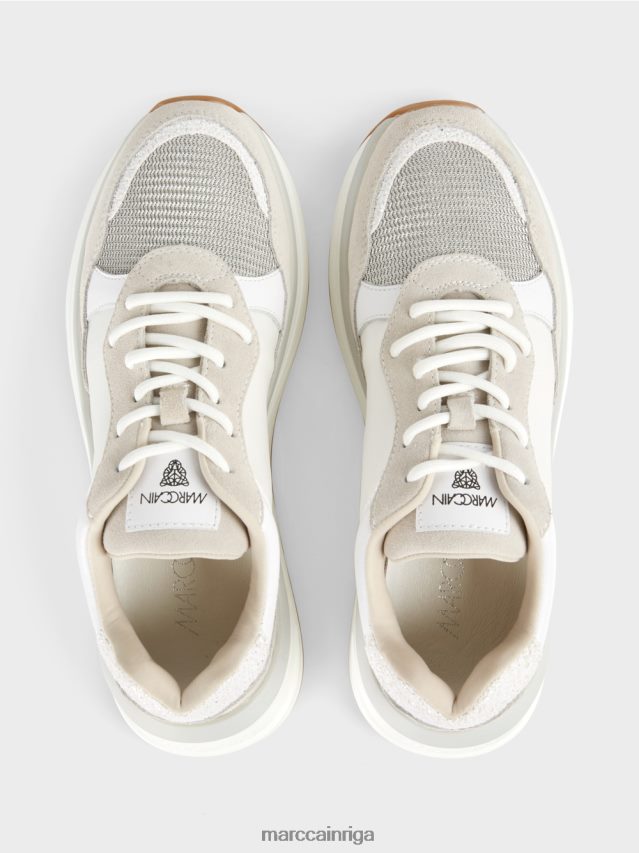 apavi balts VRBHXD1625 Marc Cain sievišķīgas šņorējamas kedas