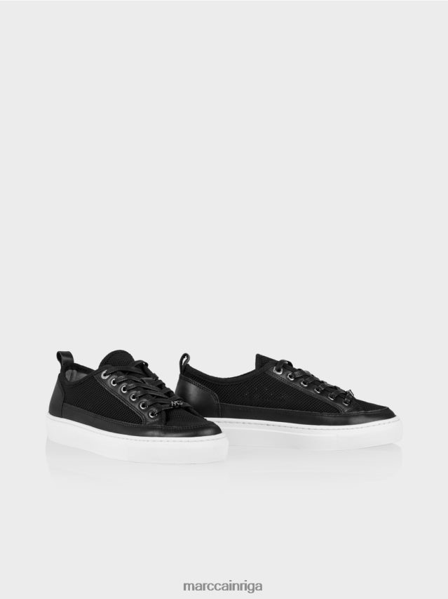 apavi melns VRBHXD1620 Marc Cain šņorējamie trenažieri ar ādas detaļām