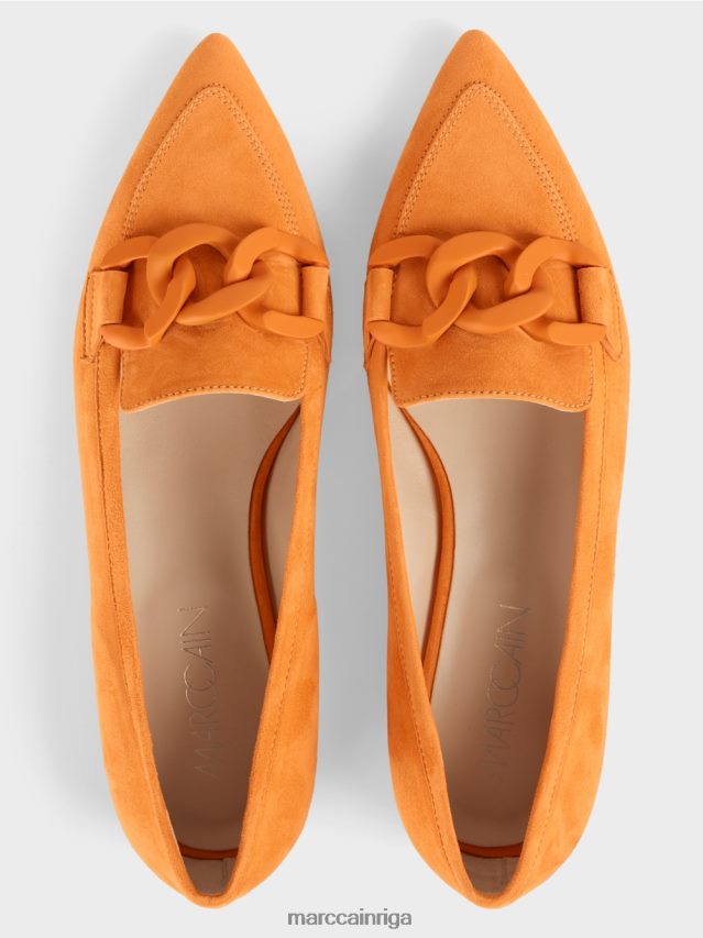apavi dzidrs oranžs VRBHXD1649 Marc Cain slip-ons ar dekoratīvu ķēdi