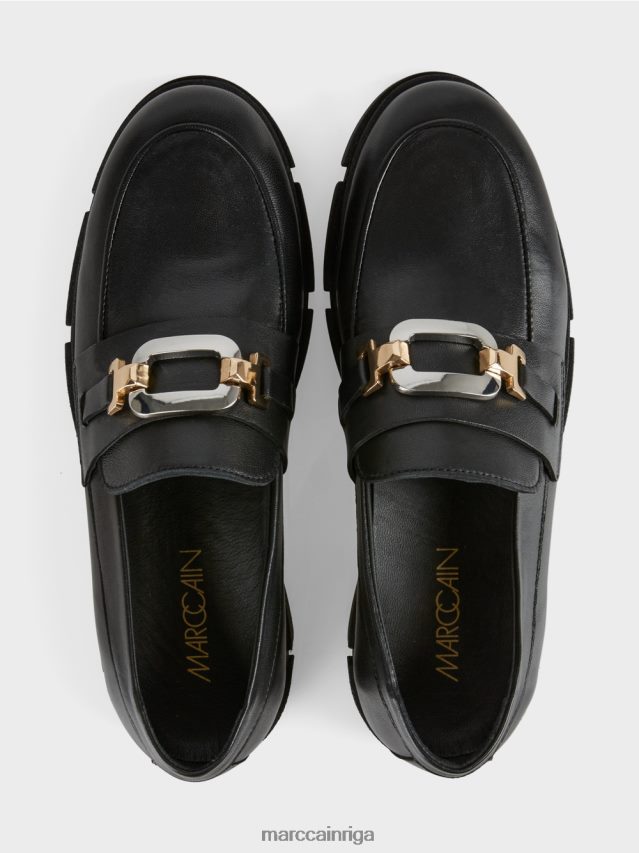 apavi melns VRBHXD1584 Marc Cain klaipi ar dekoratīvu sprādzi