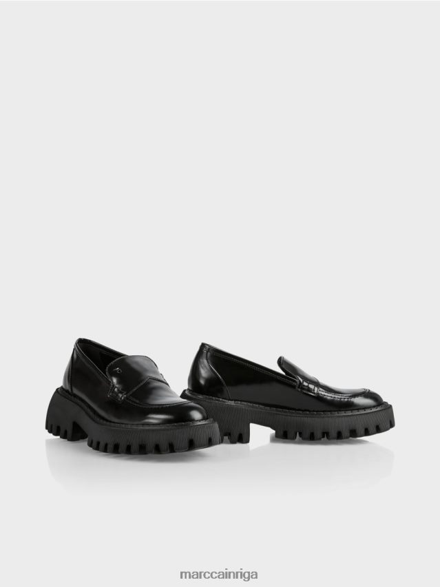 apavi melns VRBHXD1586 Marc Cain zemas kurpes ar dekoratīvām šuvēm