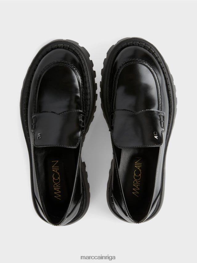 apavi melns VRBHXD1586 Marc Cain zemas kurpes ar dekoratīvām šuvēm